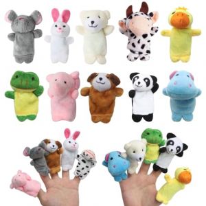 Lot de 10 marionnettes à doigts en peluche pour enfants, pour anniversaire d'enfant, petites marionnettes à doigts, jouets pour Pâques, Noël, anniversaire (kaitianhongdianzi, neuf)