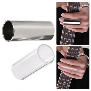 Slide pour guitare et basse, 2 pi&egrave;ces de toboggan, accessoires slide, rails en verre et acier inoxydable (Poseidoneye, neuf)