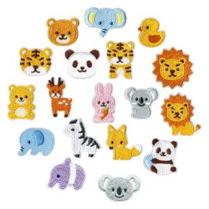 18 Pi&egrave;ces Animaux Patch Thermocollant, Ecusson Thermocollant, Tissu Thermocollant, Ecusson a Coudre Brod&eacute;s, Patch Thermocollant V&ecirc;tements D&eacute;coration, Patchs pour Sac &agrave; Dos, Chapeaux et Denim (ZJZH, neuf)
