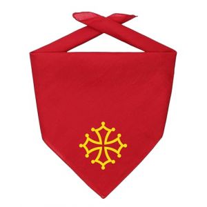 Bandana - Foulard - Féria Occitanie, Occitan (Taille unique, Croix occitane rouge) (Boxer homme, neuf)