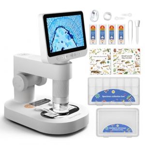 BEAVERLAB Microscope numérique 4,0" IPS, 100X-1600X Microscope de Poche, 1080P HD Microscope USB WiFi, Microscope Portable avec 8 lumières LED réglables, Microscope pour téléphone Portable pour PC/TV (BEAVERLAB-CH, neuf)