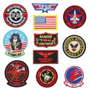 Jortmrd 11 Pièces Ecusson Thermocollant Patch Top Gun Maverick Air Force Marine Corps Ecusson a Coudre Patch Brodé Patch Thermocollant pour Jeans Vetement Veste Sacs Chapeaux pour Enfant Adulte (FUKJLKSESOIR, neuf)