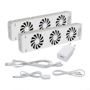HOHOVYVY Ventilateur de radiateur, ventilateur de chauffage, 2 ventilateurs de radiateur MXRV-S02 Ventilateur de chemin&eacute;e magn&eacute;tique intelligent, ventilateur de radiateur (PPfend, neuf)