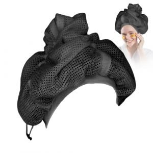 Bonnet en maille pour sécher les cheveux bouclés, bonnet de plopping filet, bonnet de plopping en maille, foulard pour cheveux, bonnet de bain réglable, foulard à séchage rapide (Papea, neuf)