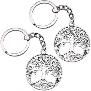 EAVUYIS Lot de 2 porte-clés arbre de vie, porte-clés en acier inoxydable, porte-clés arbre à argent, accessoires porte-clés, porte clés décoratif pour filles (LI ZHONGCHEN OUZHOUDIAN, neuf)
