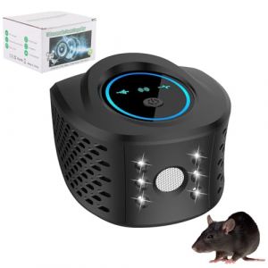 Fancysky Ultrason Souris et Rats, Repulsif Souris Ultrasons 360&deg; Anti Souris avec LED, Appareil Ultrason pour Nuisible Rongeurs R&eacute;pulsif Int&eacute;rieur Dispositif Anti Nuisible Cafards Anti Moustique (JINMID, neuf)