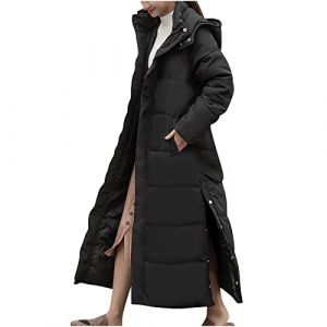 YAOJIWANG Doudoune Longue &eacute;L&eacute;Gant Hiver Femme Manteaux Duvet Hiver Chaud Femme en Coton Manteau Zipp&eacute; &eacute;Pais Chaud Parka Blouson Avec Capuche Grande Taille Duvet Veste Chaud &eacute;Pais Long Elegant (YAOJIWANG  FR, neuf)