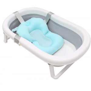 Siège de Bain Baignoire Bébé Coussin de Soutien Flottant Nouveau-né Tapis de Bain Antidérapant Oreiller de Bain Doux Chaise de Bain Pliable Hamac de Douche pour Nourrisson 0-12 Mois, Sans Baignoire (AmoureuxUK, neuf)