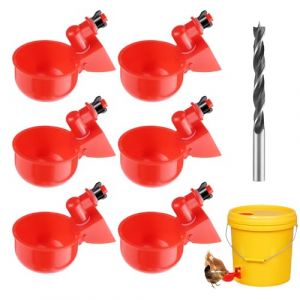 Abreuvoir Poules Automatique 6 Pièce Abreuvoir Volaille en Plastique Breuvoir de Poulet Kit Volaille Automatique Abreuvoir pour Oiseau Caille Pigeon Poulet Poule (CHOUXIAOYA, neuf)