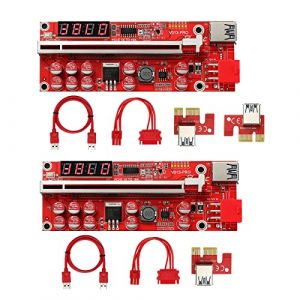 MZHOU PCI-E Riser 1x à 16x Graphics Extender, Convient pour la Carte Adaptateur de Riser de Puissance D'exploitation Minière GPU Bitcoin - V013-PRO avec 8 Condensateurs Fixes 2 Pièces (Mzhou, neuf)