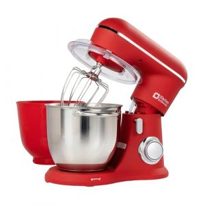 Kitchen in the box Robot P&acirc;tissier, 4.5L+5L 2Bols Robots de Cuisine, 10 Vitesses Batteur Electrique Cuisine, 1300W P&eacute;trin Professionnel avec Fouet, Batteur, Crochet (Rouge) (Woke-kitchenin, neuf)