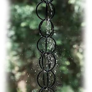 yurstcggh Chaine de Pluie Ornement de Jardin,Chaînes de Gouttière Cascade Noir,Fonction De Drainage,Parfaite pour remplacer Les descentes de Pluie,for Jardin/Cour/terrasse 5m(16.5ft) (brand-yurstcggh-跟卖购买投诉, neuf)