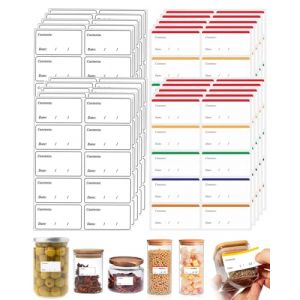 JUKOTA Lot de 200 Etiquettes Autocollantes Bocaux, 60 mm x 30 mm Etiquette Congelation, etiquette bocaux, autocollantes amovibles sans r&eacute;sidus, &eacute;tiquettes de date pour la cuisine, la confiture (CAR PARTS FOR ALL, neuf)