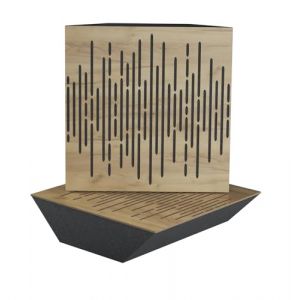 Lot de 2 pièges à basses acoustiques d'angle | 50x50cm | Traitement d'insonorisation pour studio d'enregistrement | Absorption - Diffusion - Réflexion | (x2 WAVE-150mm | Chêne) (ATB-SOUND, neuf)
