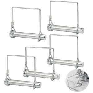 Lot de 5 Goupille de Verrouillage Carr&eacute;e, M12 x 80 mm Goupilles Clips Agricoles avec Anneau,Goupille Agricole,Goupille Remorque,Goupille Tracteur,Goupille Clip Agricole pour Remorques Jardin Pelouse (MFSSEU, neuf)