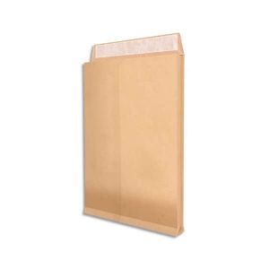 NEUTRE Paquet de 25 pochettes kraft arme brun 120 g, 3 soufflets de 5 cm, C4 : 229x324 mm (NOVEO BURO, neuf)