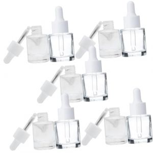 TEHAUX Lot de 10 Flacons en Verre 20 Ml avec Pipette Compte-Gouttes Bouteilles Cylindriques Épaisses pour Huiles Essentielles Contenants de Voyage Précis et Réutilisables (Breamblue N, neuf)