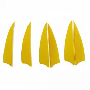 SHARROW 50pcs Tir à l'arc Plumes de Flèche 3" Plumes Naturelles Fletching Empennage de Flèche Plumes pour Flèches en Bois et Flèches de Carbone (Jaune) (AME Archery Shop, neuf)