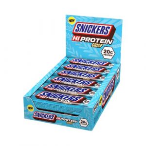 Snickers High Protein Crisp Bar (12x55g) – 20g de protéines par barre – Parfait après l’entraînement ou comme en-cas – Haute teneur en protéines – Faible en sucre – Saveur chocolat au lait (LaNutri FR, neuf)