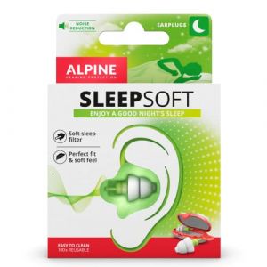 Alpine SleepSoft Bouchons d'oreille – Anti Ronflement et Améliore le Sommeil- Filtres Doux Conçus pour Dormir- Matériau Hypoallergénique Confortable - Boules Quies Anti Bruit Sommeil Réutilisables (ParapharmaQuiet, neuf)