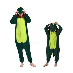 Udekit Pyjama de Dessin Animaux,Dinosaure Grenouill&egrave;re Pyjama,Barboteuse Costume Dinosaure de Cosplay pour Enfants et Adultes Le Carnaval et la F&ecirc;te d'halloween Costume (DAMAX, neuf)