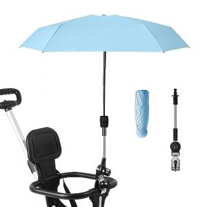 Nakazawa Parasol universel pour poussette de bébé, parasol universel à clipser avec protection UV, parasol universel à clipser pour poussette de bébé avec protection UV (bleu) (ZXBDP, neuf)