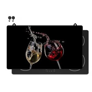 KitchyMist Prot&egrave;ge Plaque Induction Vin - 90x52 cm - D&eacute;co cuisine - Protection pour plan de travail - Cuisson prot&eacute;g&eacute;e - Fond de hotte de cuisine (KitchyMist, neuf)