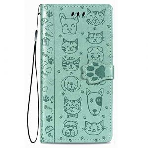 Fertuo Coque pour Honor X6 / Honor 70 Lite/Honor X8 5G, Antichoc Portefeuille &Eacute;tui Housse en Cuir &agrave; Rabat avec Porte Carte, Chiusura Magnetica [Chat Chien] Flip Cover Case pour Honor X6, Vert (Fertuo Store, neuf)