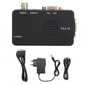 Vbest life Convertisseur BNC vers VGA Adaptateur de convertisseur S-vidéo vers HD pour Moniteur d'ordinateur PC UK EU Plug 100-240V (Voshowylor, neuf)