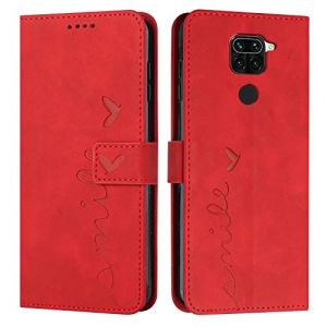 EATCYE Coque pour Xiaomi Redmi Note 9 / 10X 4G, &Eacute;tui Housse en Cuir PU Redmi Note 9/10X 4G, Magnetique Flip [Pochette de Portefeuille], Etui de Protection pour Xiaomi Redmi Note 9 / 10X 4G (#Rouge) (EATCYE EU Direct Store, neuf)