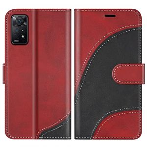 BoxTii Coque pour Xiaomi Redmi Note 11 Pro 4G / 5G, Portefeuille Etui en Cuir PU, Magnétique Protection Housse Coque pour Xiaomi Redmi Note 11 Pro 4G / 5G, Rouge (BoxTii, neuf)