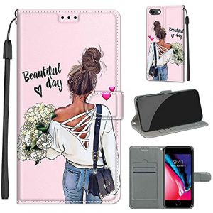 TOMYOU Etui Coque pour iPhone SE 2020, Coque iPhone 7 / iPhone 8,Protection Housse en Cuir PU Portefeuille, [Fermeture Magn&eacute;tique], Coque Compatible pour iPhone 7 / iPhone 8 / iPhone SE 2020 (WGR Global Business, neuf)