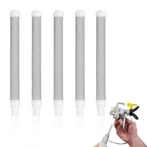 Filtres pour Pistolet à Peinture Airless Wagner, 5 Pièces 60 Mesh Éléments De Filtre À Pistolet À Pulvériser Airless Acier Inoxydable, Résistants à la Corrosion, Type à Pousser - 100mm (FangLeXiaoYun, neuf)
