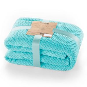 DecoKing Couette en Microfibre Couverture Polaire Plaid Couvre-lit Polaire Doux de Style scandinave Henry, Microfibre Turquoise 150x200 cm (shop_decoking, neuf)