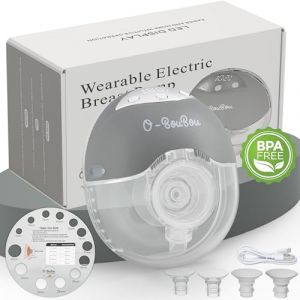 Tire Lait Electrique Main Libre en Silicone Avec Batterie &agrave; Longue Dur&eacute;e - 12 Niveaux & 4 Modes - Tire Lait Electrique Portable - Brides de 24 mm + 4 Insert Brides (15/17/19/21mm) Sans BPA, 1 Pi&egrave;ce (KELTRADE IN, neuf)