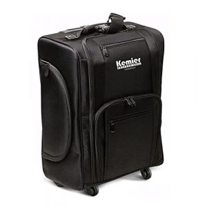 Kemier Mallette Maquillage en Nylon Souple &agrave; roulettes avec Pochettes, Organiseur Cosm&eacute;tique Portatif de, Noir (YONG CHENG SPORTS, neuf)