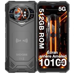 DOOGEE S200 X【2025】5G Telephone Portable Incassable, 32GB+512GB/TF 2TB, 10100mAh/33W, 100MP+20MP，Ecran arrière 1,32'',Android 14 smartphone Incassable,6.72”+120Hz,Téléphone WiFi6/NFC/DDR5/Face ID/OTG (ZIPPY GOODS S.R.L., neuf)