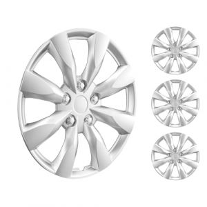 VEVOR Enjoliveurs de Jante de Roue 40,6 cm de Diamètre, Couvre-jante en ABS et PC, Résistant aux Rayures, avec Trou de Buse à Pression et Valve, Moins de Résistance au Vent, Protection des Roues, 4PCs (Giaticia, neuf)