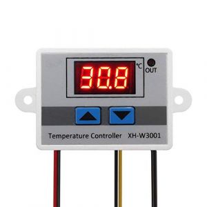 zalati Module de contr&ocirc;leur de temp&eacute;rature num&eacute;rique LED XH-W3001, Interrupteur de Thermostat &eacute;lectronique avec sonde &eacute;tanche, Chauffage et Refroidissement programmables, 110-220 V 1500 W (zalati EU, neuf)
