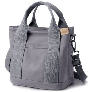 Halemet Petit sac fourre-tout avec fermeture &eacute;clair pour femme - sac &agrave; bandouli&egrave;re en toile - sac cartable - sac besace (ShuiTuShangMao, neuf)