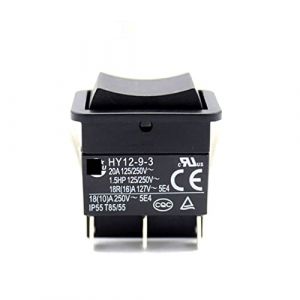 C'EsTBon 1 pi&egrave;ces KEDU HY12-9-3 6 Broches Bouton Poussoir Marche arr&ecirc;t, Interrupteur &agrave; Bascule, interrupteurs &agrave; Bouton Poussoir for Alimentation &eacute;lectrique 125/250V 18/20A (LZS6666, neuf)