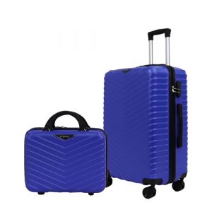 Stravia &ndash; Valise Cabine Small 45 cm + Vanity 30 cm &ndash; Set Bagage &agrave; Main Avion &ndash; ABS l&eacute;gers et r&eacute;sistants &ndash; Serrure &agrave; code s&eacute;curis&eacute;e &ndash; 4 roues double ultra fluides Bleu 46 x 32 x 20 cm / 32 x 29 x 10 cm (ERVEL eu, neuf)