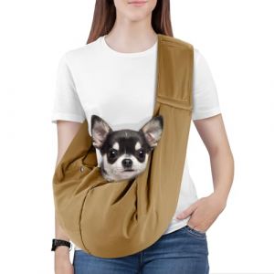 Pawaboo Porte-b&eacute;b&eacute; pour Petits Chiens, Porte-Chien R&eacute;versible &agrave; Mains Libres pour Petits Chiens et Chats, Portes-Chien avec Harnais de S&eacute;curit&eacute;, Essentiels pour Chiots, Kaki (Joiel EU, neuf)