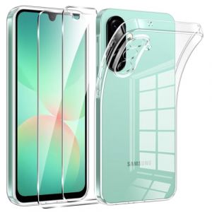 Phoona Coque pour Samsung Galaxy A26 5G avec 2 Pièces Protection Écran en Verre Trempé,Ultra Transparente Silicone en Gel TPU Souple pour Samsung A26 Couqe,Antichoc Anti-Jaune Etui Bumper (Kohl Florian, neuf)