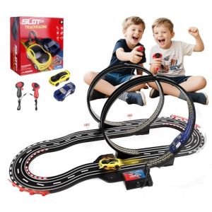 YOOHBERRYS Circuit Voiture Electrique, Circuit Voiture Enfant Piste de Course Voiture avec 2 Voiture, Télécommandes, Compteur Automatique, Boucle à 360°, Jouets Cadeaux pour Enfant 3 4 5 6 7 8 Ans (YEAHBO TRADE, neuf)