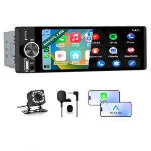 AWESAFE Autoradio 1 DIN avec &Eacute;cran Tactile HD 6,36" | CarPlay & Android Auto sans Fil | Bluetooth 5.0 | FM | USB Type-C | Commande Vocale | Compatible Cam&eacute;ra de Recul (IBEN STORE, neuf)
