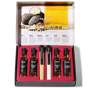 Coffret cadeau Thoughtfully Gourmet, sel à la truffe et huile d'olive, comprenant 4 huiles d'olive extra vierges de qualité supérieure, 2 sels à la truffe avec de véritables truffes, lot de 6 (Modern Gourmet Foods International Limited, neuf)