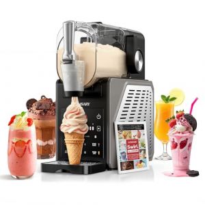 Machine &agrave; granita &ndash; 2,5 L machine &agrave; glace & slushie pour la maison, avec &eacute;cran LED, 6 programmes pr&eacute;r&eacute;gl&eacute;s pour cr&egrave;me glac&eacute;e, margaritas, frapp&eacute;s, milkshakes, nettoyage automatique, sans glace (Azmsary-EU, neuf)