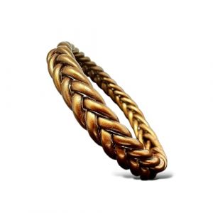 Yvelise Bracelet tress&eacute; femme - Jonc bouddhiste - Marron chocolat - 32 (Maison Yvelise, neuf)