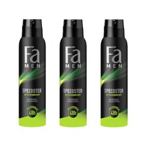 FA Lot de 3 déodorants en spray Speedster pour homme à la taurine (3 x 150 ml) active votre corps, votre esprit et vos sens avec le parfum rafraîchissant d'agrumes et de citronnelle (Dealzonu, neuf)